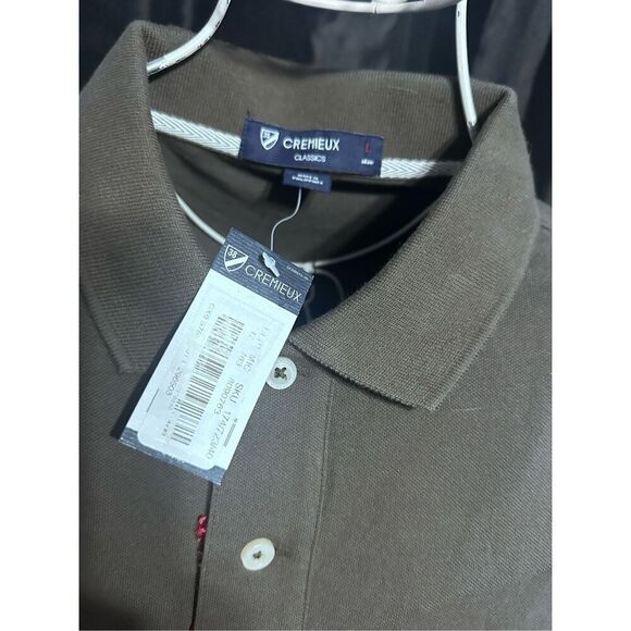 NEW WITH TAGS NWT Cremieux Men’s Polo Shirt - unique Gray/green Color - 100% Cot - Picture 8 of 9